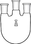 Flask, Round Bottom, Three-Neck, Vertical Sides